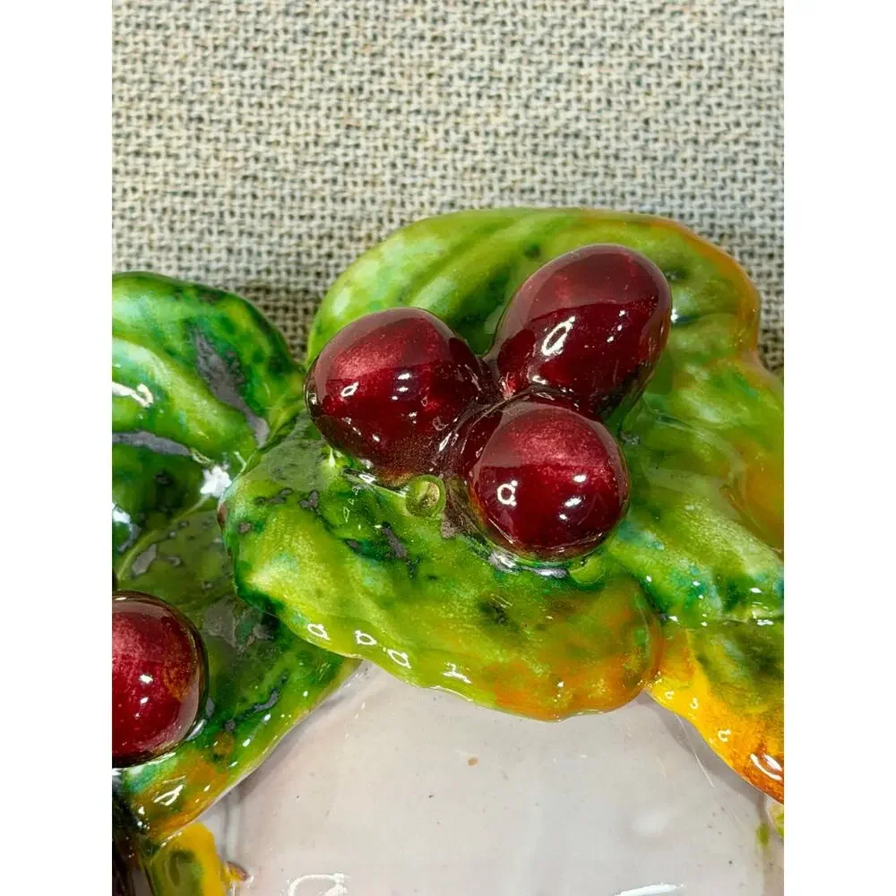 VTG‎ Ceramic Bacchus Style Grape Mask Wall plaque Italian vineyard decor